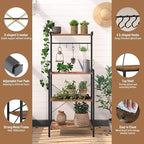 Baker's Rack with Power Outlet, 4-Tier Standing Kitchen Rack Microwave Stand Storage Shelves, Coffee Bar Station Cabinet Table, Heavy Duty Kitchen Organizer for Coffee Bar, Bread