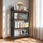 KEIKI 4-Tier Kitchen Bakers Rack with Storage, 56.3'' Microwave Stand, Bookcase Shelf Adjustable Shelves Freestanding, Bakers Rack for Kitchen, Garage, Pantry, Bathroom