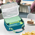 Kids Lunch Bento Box with Thermo Ice Pack Food Container with Insulated Lunch Bag, Insulated Water Bottle with Straw for Girls Boys,Green