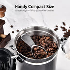 18/8 Stainless Steel Coffee Scoop: U-Taste 1 Tablespoon Metal Measuring Spoon Set of 2, Short Handled Measure Scooper for Ground Coffee, Bean, Espresso, Powder, for Canister (Silver, 1Tbsp/15ml)