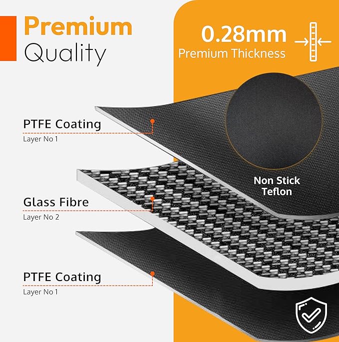 Oven Liners for Bottom of Oven (2-pack) Bundled with Rack Shield Guard (2-pack) - Large Mats for the Bottom (17"x 25") and 14" Silicone Rack Protector - Reusable & Heat Resistant Kitchen Accessories