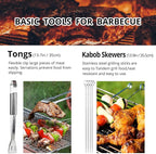 BBQ Utensil Set Stainless Steel Professional Barbecue Accessories Grill Tool with Bag Easy to Carry