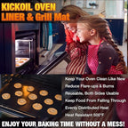 Oven Liners for Bottom of Oven/Electric Oven/Gas Oven/Toaster Oven,Nonstick Oven Mat for Bottom of Oven Heavy Duty Resuable Oven Protector BPA&PFOA Free Baking Cooking Supplies,3 Pack,16x20 IN