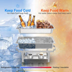 Chafing Dishes for Buffet 2 Pack, 11QT [Large Size and Sturdy] Stainless Steel Food Warmers for Parties Buffet [Silver Colors] Catering Supplies Buffet Display