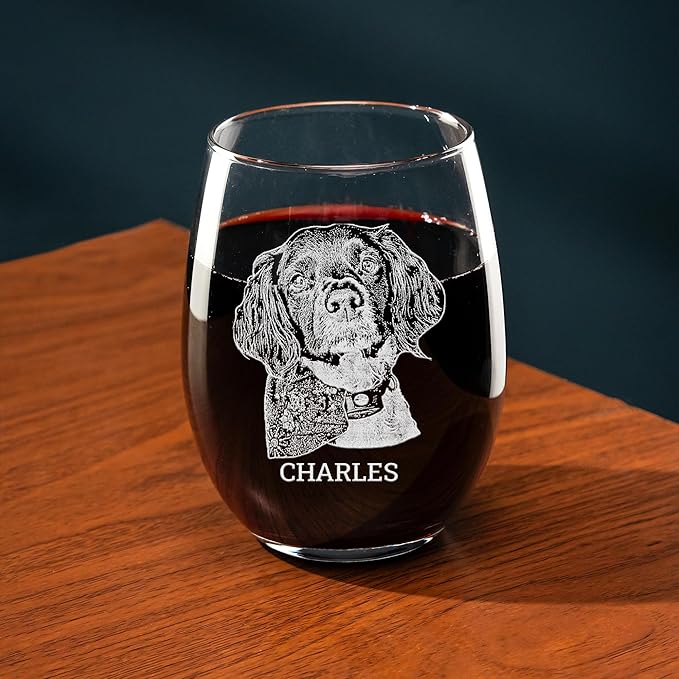 Personalized Dog Whiskey Glass - Engraved Pet Portrait Bourbon Glass - Christmas, Birthday Gifts for Men, Dog Dad - Pet Memorial Gifts, Pet Loss Gifts