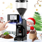 Commercial Coffee Grinder Electric Flat Burr Coffee Bean Grinder with 19 Settings Touch Screen Espresso Machine with Large 35oz Hopper, Black