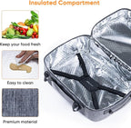 BAGSPRITE Double-Layer Slow Cooker Carrying Bag for 6-8 Quart CrockPot and Hamilton Beach Slow Cooker, Travel Bag with Lid Fastener for Crock-pot, Portable Carrier Case Slow Cooker Bag, Grey