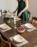 Leetaltree Light Brown Placemats Set of 6 - Heat Resistant Non-Slip Place mats for Dining Table, Washable Durable PVC Vinyl Woven Table Mats（Light Brown, 6）