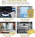 9"x 6.5" Sturdy Aluminum Foil Pans with Lids (50 Packs), 2X Thicker Heavy Duty for Oven Stove Grill Microwavable Cooking, Baking, Reusable Dishwasherable Disposable Foil Pan, 47oz