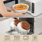 MALACASA Serving Bowls, 105oz Large Salad Bowls for Party, Entertaining, Big Ceramic Bowls for Soup, Fruit and Pho, 2-Pc Wide Bowl Set, White & Brown