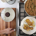 Oster SmartHandle Advance 18-Piece Ceramic Nonstick Cookware Set – Matte Linen Finish, Induction, Detachable Handles, Oven & Dishwasher Safe Pots Pans, w/Utensils & Pan Protectors