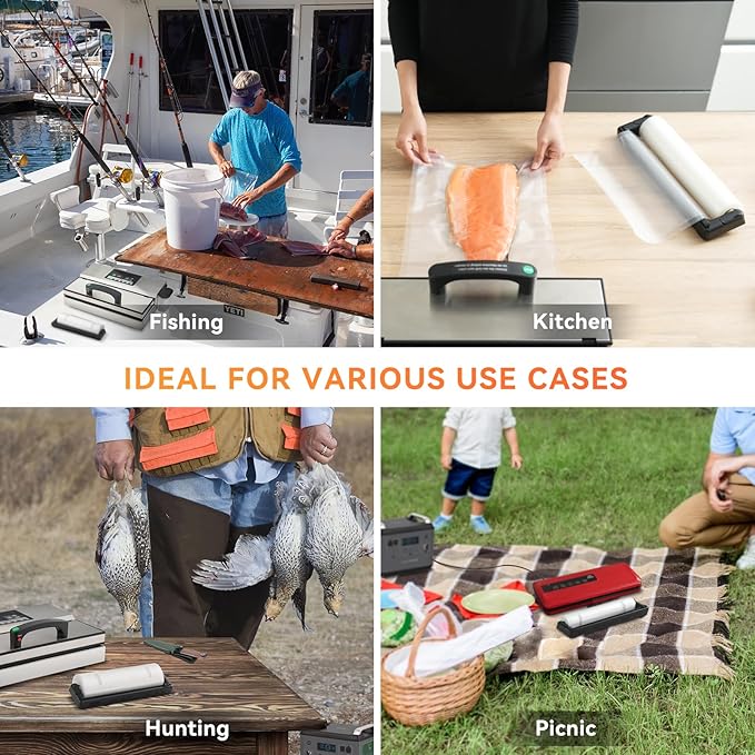 Rolls with Dispenser – 2 Pack 11"x50' and 8"x50', Vacuum Sealer Bags, Leakproof Heavy Duty Food Storage for Sous Vide, Meal Prep, Freezer, Compatible with Food Saver, Wevac Core