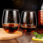 HOHY Libra Wine Glass - Stemless, 20oz Zodiac Sign Constellation Glass, Horoscope Gift for Women & Men