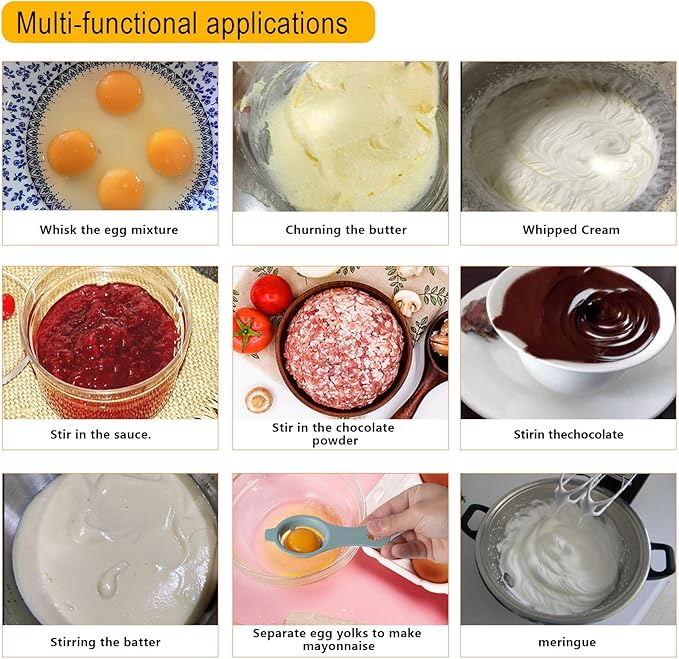 3-Piece Whisk Set with Yolk Separator - Semi-Auto & Manual Cooking Whisks for Baking Mixing, Egg Foaming | Stainless Steel Beating Tools with Ergonomic Handles (3PC Kitchen Gadgets)