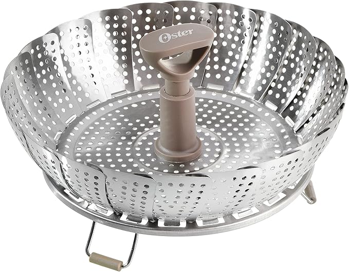 Oster Sangerfield Stainless Steel Expandable Steamer Insert 7 to 10.5 Inches – Adjustable Kitchen Cookware Accessory for Steaming