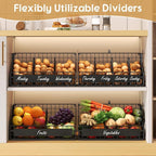 keomaisyto Fresh Egg Holder with 5 Dividers to Separate Eggs for a Week, 2 Tier Stackable Wire Baskets for Gathering Eggs, XXL Egg Rack for Countertop/Wall-Mounted, With DIY Labels (Patent Pending)