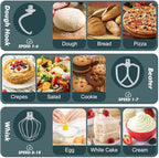 Kitchen in the Box Stand Mixer, 3.5QT Two Bowls Small Kitchen Electric Mixer, 10-Speed Portable Lightweight with Matte Finish, Egg Whisk, Dough Hook, Beater (Turquoise Green, 3.5QT)