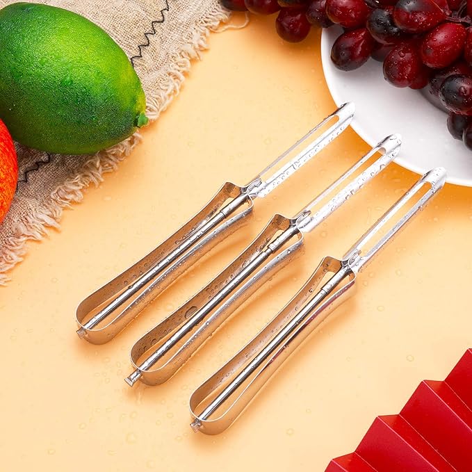 Mudder 5 Pieces Stainless Steel Fruit Vegetable Rotary Peeler Carrots Potatoes Peeling Tools for Home and Kitchen