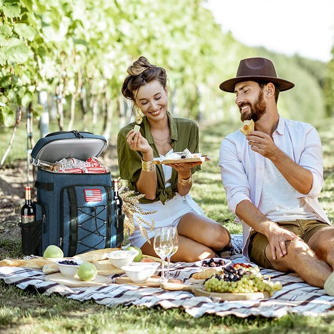 Maelstrom Backpack Cooler,Soft Lightweight Leakproof Cooler Backpack,50 Can Insulated Cooler Bag,Keeps 50 Cans Hot/Cold for Up to 16 Hours,Waterproof Lunch Backpack for Men Women-Blue