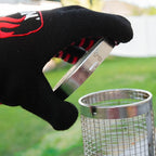 BLAZIN' GRILL Rolling Grill Basket | 2 x Grilling Basket & Smoker Accessories | Grill Baskets for Outdoor Grill with BBQ Gloves | Barbecue Grill baskets for Vegetables, Seafood & Meat