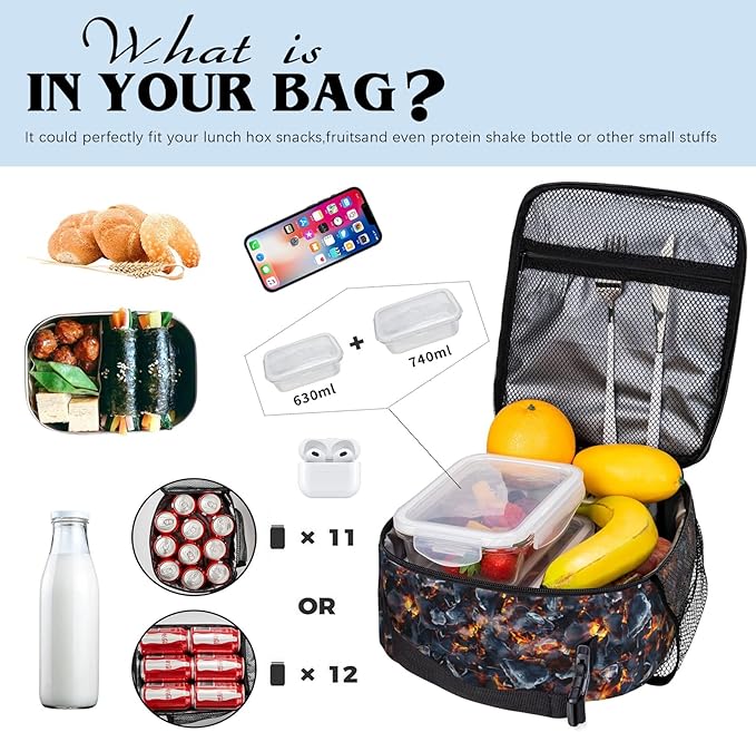 American Football Lunch Bag Kids Insulated Football Lunch Box for Boys Girls Kids Teens School Work Office Travel Picnic Hiking Beach Reusable Waterproof Leakproof Portable Fits Most Bento Boxes