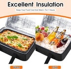 Insulated Casserole Carrier, Portable Casserole Carrier for Hot or Cold Food Lunch Tote Warmer or Cooler Bag, Lasagna Lunch Bag for Potluck Parties- Fits 9" x 13" Baking Dish-Black