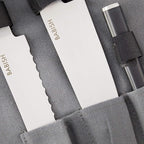 Babish German High-Carbon 1.4116 Steel Cutlery Knife Set, 3-Piece (Chef, Bread, & Pairing Knive) w/Kitchen Knives Roll