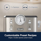 De’Longhi Classic Espresso Machine with Milk Frother, 15-Bar Pump & Temperature Control - Barista Coffee Maker Kit for Espresso, Latte, Cappuccino & Iced Coffee - Italian Stainless Steel Design