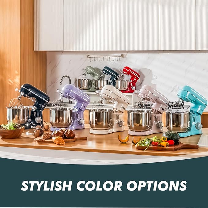 Kitchen in the Box Stand Mixer, 3.5 QT Small Kitchen Electric Stand Mixers, 10-Speed Portable Lightweight Dough Mixer for Daily Use with Egg Whisk, Dough Hook, Beater (Dark Green)