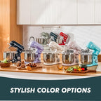 Kitchen in the Box Stand Mixer, 3.5 QT Small Kitchen Electric Stand Mixers, 10-Speed Portable Lightweight Dough Mixer for Daily Use with Egg Whisk, Dough Hook, Beater (Dark Green)