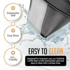 HEXNUB Reusable #4 Coffee Filter for Technivorm Moccamaster KBGV, KBT & Krups Essential Brewer, Stainless Steel Mesh - Durable Metal Filter