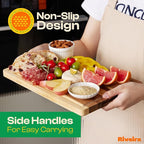 Riveira Acacia Wood Cutting Board - Gourmet Grandeur: 18 x 12 Wooden Board for Kitchen - Natural Decorative Chopping Board With Innovative Juice Grooves