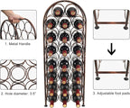 PAG 23 Bottles Arched Freestanding Floor Metal Wine Rack Wine Bottle Holders Stands, Antique Brown