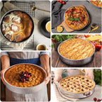 LIANYU Cake Pans 9 Inch Round, Stainless Steel Round Wedding Birthday Cake Pan, Metal Baking Tin Oven Pan for Layer Cake Brownie Lasagna, Leak Proof, Dishwasher & Pot Safe