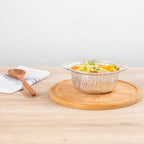 Foil Lux 34 Ounce Pans And Lids, 100 Disposable Pots With Lids - Oven-Ready, Stove Compatible, Aluminum Foil Baking Pans, Freezable, For Outdoor Camping, Vacation, Picnic, And More - Restaurantware