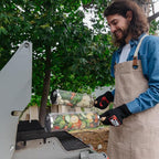 BLAZIN' GRILL Rolling Grill Basket with Removable Handle | 2 x Grilling Basket & Smoker Accessories | Grill Baskets for Outdoor Grill with BBQ Gloves | Barbecue Grill Baskets for Vegetables, Seafood & Meat