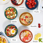 PYRMONT 26 OZ Plastic Soup Bowls - Set of 8 Unbreakable Kids Bowls, Dishwasher & Microwave Safe, BPA-Free