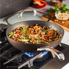 Circulon Symmetry Hard Anodized Nonstick Wok/Stir Fry Pan with Lid, 12", Chocolate