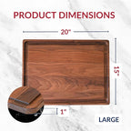 Made in USA Walnut Cutting Board by Virginia Boys Kitchens - Butcher Block made from Sustainable Hardwood (20x15)
