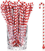 Chengu 100 Pcs Christmas Drink Stirrers Xmas Stir Sticks Bulk Holiday Coffee Stirrers Plastic Swizzle Stick Hot Cocoa Bar Supplies Chocolate Decoration Reusable Cocktail Mixer(Candy Cane)