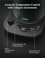 KLEAH Gooseneck Electric Kettle with Temperature Control - 0.8L Automatic Shut Off Tea & Coffee Kettle, Hot Water Boiler Pour Over Coffee Kettle, 1200W Quick Heating Keep Warm, Green