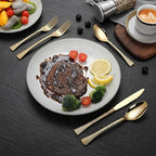 Lemeya Hammered Gold Silverware Set,20 Piece Modern Flatware Set Service for 4,Mirror Polished Stainless Steel Cutlery Set Utensil Set Tableware Set,Kitchen Knives Forks Spoons Set,Dishwasher Safe