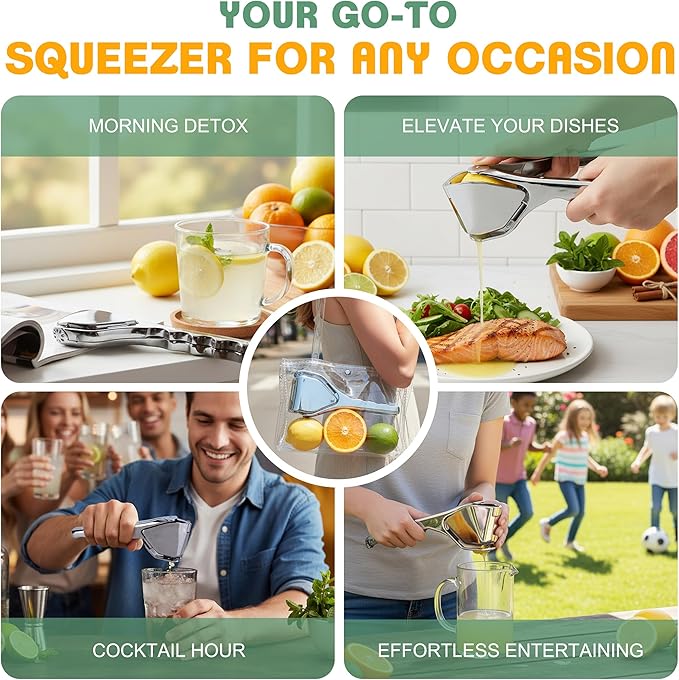 Lemon Squeezer, Lemon Citrus Juicer for Handheld, Max Extraction Juicer Manual, Fruit Citrus Press for Lemon Citrus Lime Orange