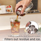 Glass Cocktail Shaker, with Recipes and Measurements 20oz, Built-in Strainer and Leakproof Seal, Clear Bar Tool for Margaritas, Martinis