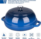Enameled Cast Iron Dutch Oven Pot with Lid, Bread Oven for Sourdough Bread Baking, Dutch Ovens with Bread Proofing Basket& Baking Supplies Set, 6 Quart, Blue