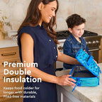 Bentgo Kids Lunch Bag - Durable, Double-Insulated Lunch Bag for Kids 3+; Holds Lunch Box, Water Bottle, & Snacks; Easy-Clean Water-Resistant Fabric & Multiple Zippered Pockets (Shark)