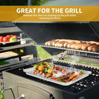 30 Pack Aluminum Foil Broiler Pans with Holes 16 x 12 inch Aluminum Grill Pans Disposable Grill Drip Pan for Outdoor Grills, BBQ, Baking, Meal Prep