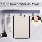 Titanium Cutting Boards for Kitchen, Double Sided Food Grade Cutting Board, Pure Titanium & Wheat Straw PP Chopping Board for Meat, Vegetables and Fruits 15.15×10.43in