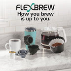 Hamilton Beach FlexBrew Trio 2-Way Coffee Maker, Compatible with K-Cup Pods or Grounds, Combo, Single Serve & Full 12 Cup Coffee Pot, White, Fast Brewing, Removeable Reservoir