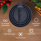 8, 10 and 12 Inch Nonstick Frying Pan Set of 3 - Cast Aluminum Pan with Detachable Handle - Non Stick Skillet Healthy Cooking Pans Induction Compatible Cookware, PFOA Free